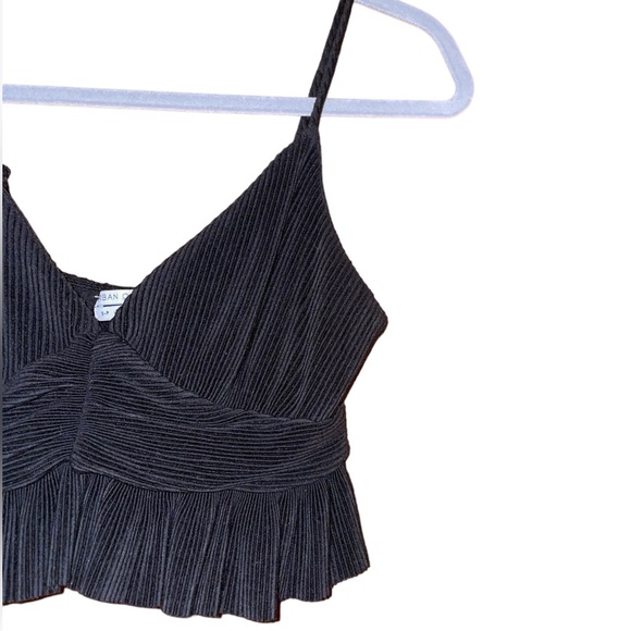 Urban Outfitters Peplum Crop Top in Black - Picture 3 of 4